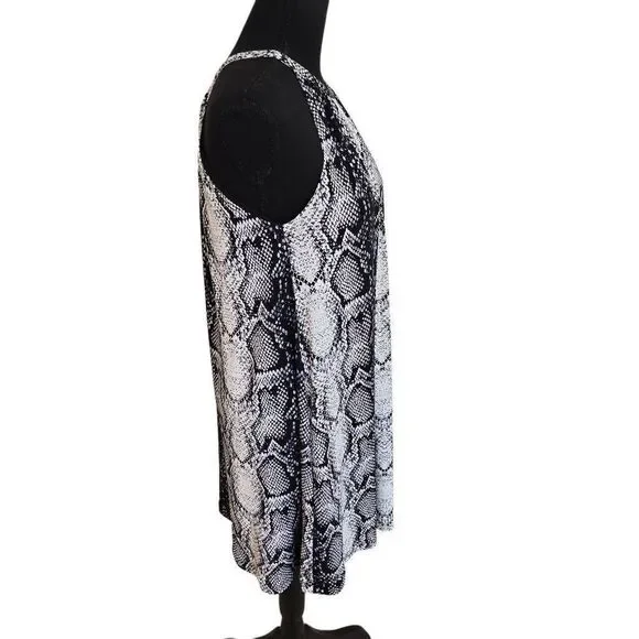 Nicole Miller Womens Snake Print Halter Sleeveless Mini Dress Black White Medium - Picture 3 of 11